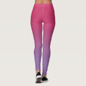 Roze tot Paarse gradiënt met elegante monogram Leggings (Achterkant)