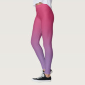 Roze tot Paarse gradiënt met elegante monogram Leggings (Links)