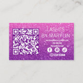 Roze tot Paarse Ombre Glitter Lash Technician Klantenkaartje (Achterkant)
