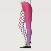 Roze tot Paarse verloop en geruit patroon Leggings (Links)