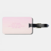 Roze tot Perzik Sunset Ombre met  tekst Bagagelabel (Achterkant horizontaal)