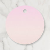 Roze tot Perzik Sunset Ombre met  tekst Bedankjes Labels (Achterkant)