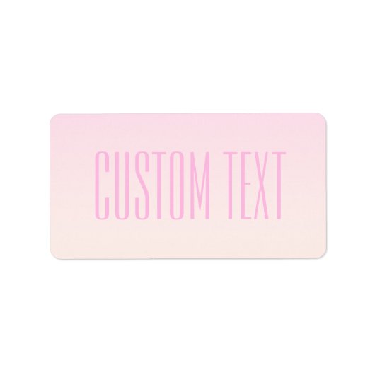 Roze tot Perzik Sunset Ombre met  tekst Etiket (Voorkant)