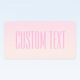 Roze tot Perzik Sunset Ombre met tekst Etiket