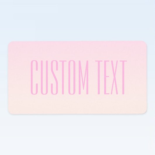Roze tot Perzik Sunset Ombre met  tekst Etiket