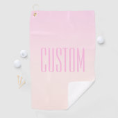 Roze tot Perzik Sunset Ombre met tekst Golfhanddoek (Insitu)