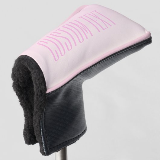Roze tot Perzik Sunset Ombre met tekst Golfheadcover (3/4 voorkant)