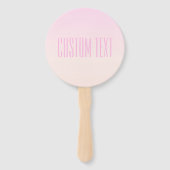 Roze tot Perzik Sunset Ombre met  tekst Handwaaier (Voorkant)