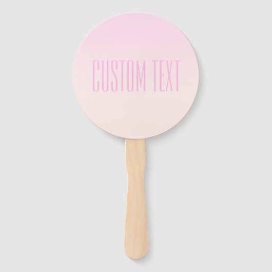 Roze tot Perzik Sunset Ombre met tekst Handwaaier (Voorkant)