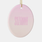 Roze tot Perzik Sunset Ombre met tekst Keramisch Ornament (Rechts)