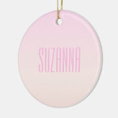 Roze tot Perzik Sunset Ombre met tekst Keramisch Ornament (Links)