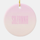 Roze tot Perzik Sunset Ombre met tekst Keramisch Ornament (Achterkant)