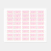 Roze tot Perzik Sunset Ombre met  tekst Labels (Vel)