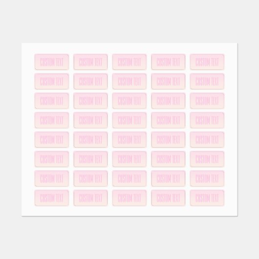 Roze tot Perzik Sunset Ombre met  tekst Labels (Vel)