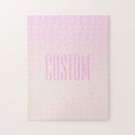 Roze tot Perzik Sunset Ombre met tekst Legpuzzel (Verticaal)