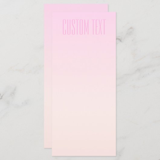 Roze tot Perzik Sunset Ombre met  tekst Menu (Voorkant / Achterkant)