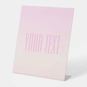 Roze tot Perzik Sunset Ombre met tekst Reclamebord Met Voetstuk