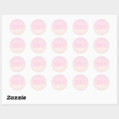 Roze tot Perzik Sunset Ombre met  tekst Ronde Sticker (Vel)