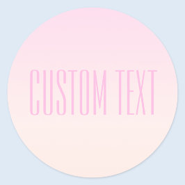 Roze tot Perzik Sunset Ombre met  tekst Ronde Sticker