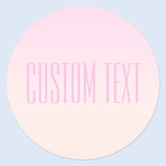 Roze tot Perzik Sunset Ombre met  tekst Ronde Sticker