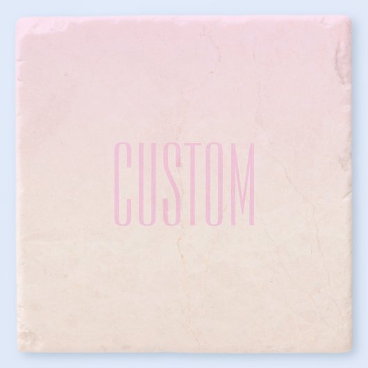 Roze tot Perzik Sunset Ombre met  tekst Stenen Onderzetter