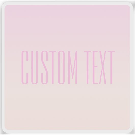 Roze tot Perzik Sunset Ombre met tekst Sticker (Voorkant)