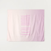 Roze tot Perzik Sunset Ombre met  tekst Wandkleed (Voorkant (horizontaal))