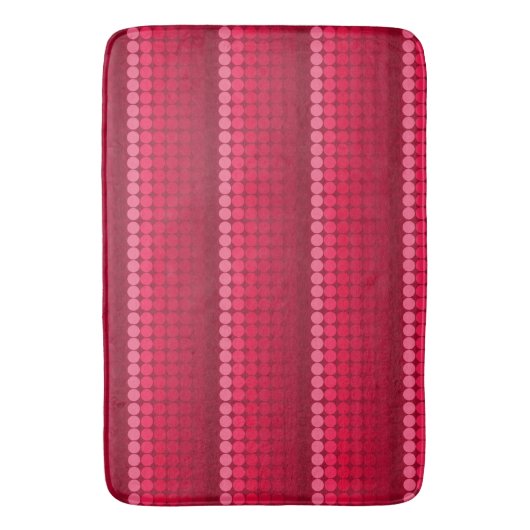 Roze tot rode Mid Century mod stippen kringen Badmat (Voorkant Verticaal)