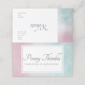 Roze tot turquoise waterverf ombré afsprakenkaart (Buitenkant ongevouwen)