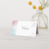 Roze tot turquoise waterverf ombré afsprakenkaart (Achterkant)