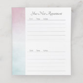 Roze tot turquoise waterverf ombré afsprakenkaart (Binnenkant ongevouwen)