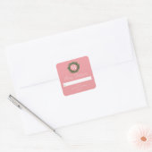 Roze tot witte feestdagen vierkante sticker (Envelop)