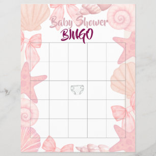 Roze Tot ziens Baby Shower Bingo Flyer