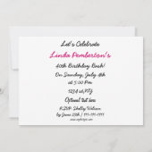 roze totaal 80's retro party Invitation Kaart (Achterkant)