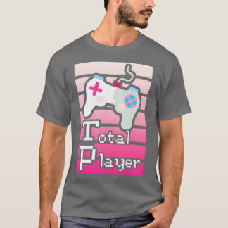 Roze totaalontwerp voor games voor spelers t-shirt