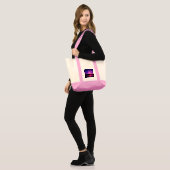 Roze Tote Tas Met Paarse Zonsondergang Afbeelding (Voorkant (model))