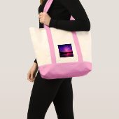 Roze Tote Tas Met Paarse Zonsondergang Afbeelding (Voorkant (product))