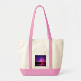 Roze Tote Tas Met Paarse Zonsondergang Afbeelding