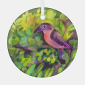 Roze toucanet glas ornament (Voorkant)