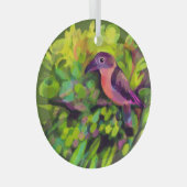 Roze toucanet glas ornament (Voorkant Rechts)