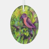 Roze toucanet glas ornament (Voorkant links)