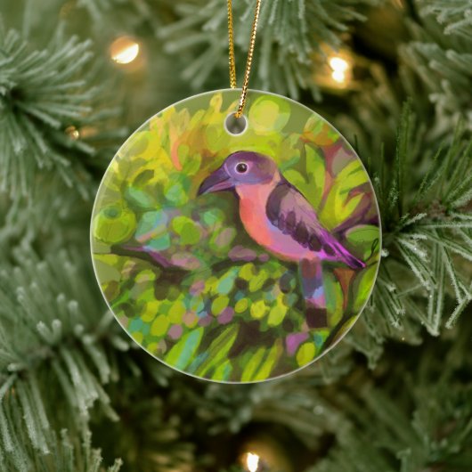 Roze toucanet keramisch ornament (Boom)