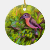 Roze toucanet keramisch ornament (Voorkant)