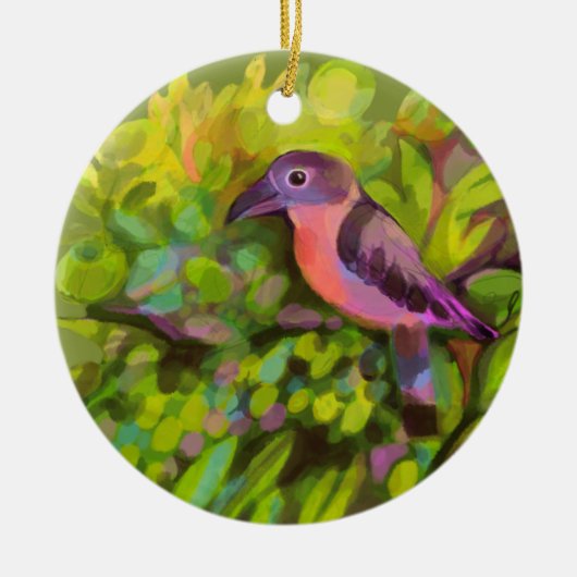 Roze toucanet keramisch ornament (Voorkant)