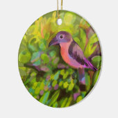 Roze toucanet keramisch ornament (Links)