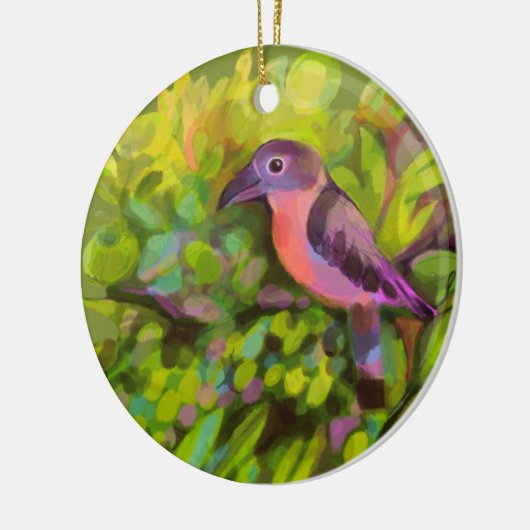 Roze toucanet keramisch ornament (Links)