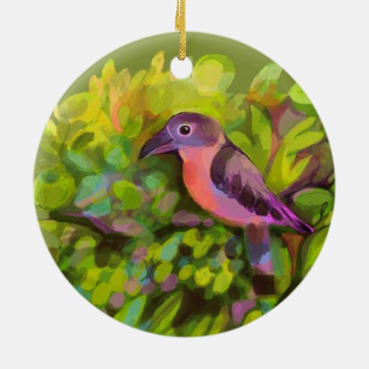 Roze toucanet keramisch ornament (Achterkant)