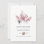 Roze Tourmaline en marmer Wedding Save The Date (Voorkant)