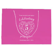 Roze Tourmaline Jubileum 5 jaar gepersonaliseerd Groot Cadeauzakje (Achterkant)