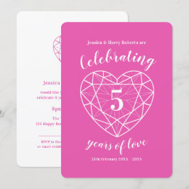 Roze Tourmaline Jubileum 5 jaar nodigt uit Kaart